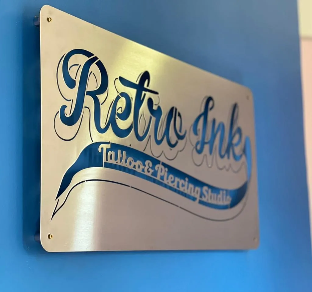 Retro Ink tattoo business wall sign