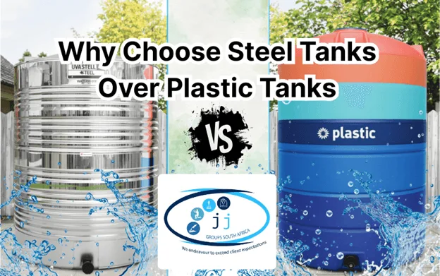 Steel Tanks Over Plastic Tanks article graphic comparing storage tanks