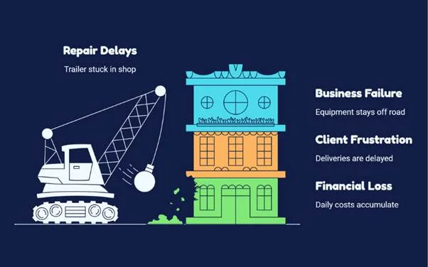 Infographic showing repair delays, business disruption and financial losses